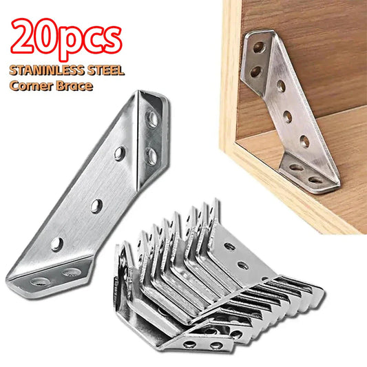 90° Stainless Steel Corner Brackets | Furniture Angle Braces 10–40pc Corner Angle Bracket Oasis Select