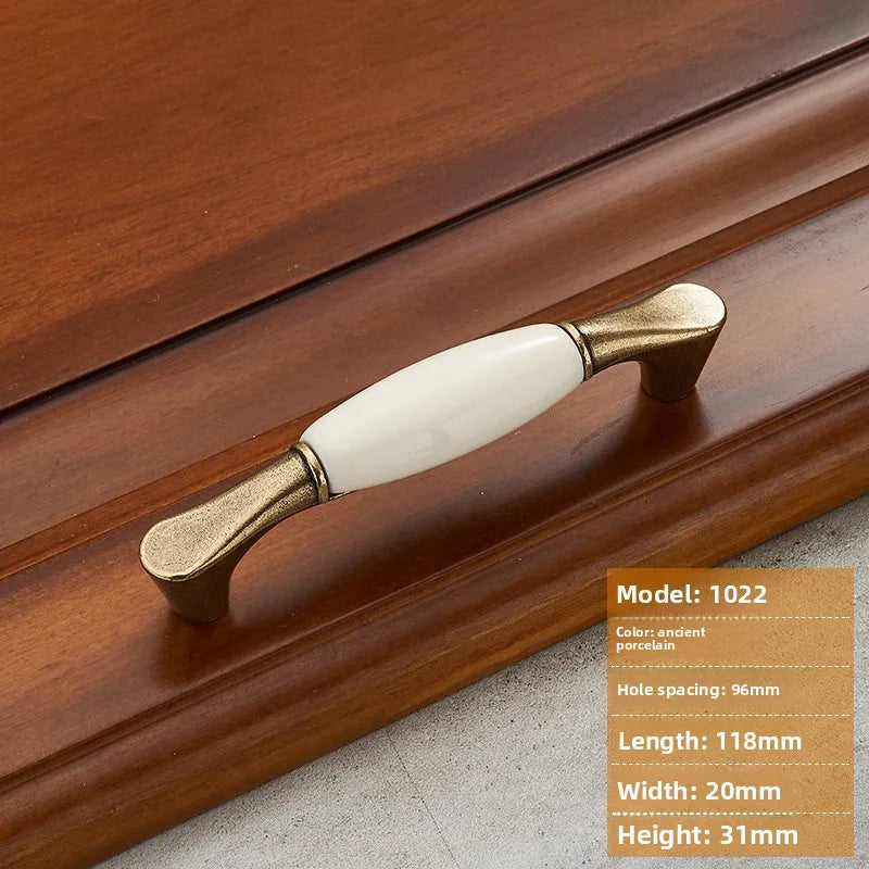 Antique Bronze Morning Glory Cabinet Knobs | Ceramic & Zinc Alloy
