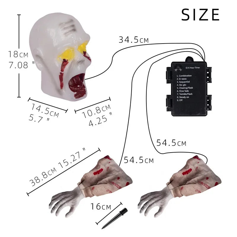 Halloween Glowing Skeleton Ground Plug Decoration | Warm Light