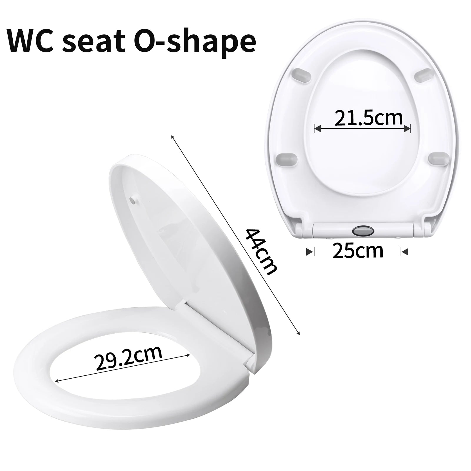 O-Shaped Toilet Seat Slow Close Quiet Lid Thickened Durable for Both Adults Children Universal Bathroom Accessories Peaceful Pleasures Health and Wellness one-click O shape