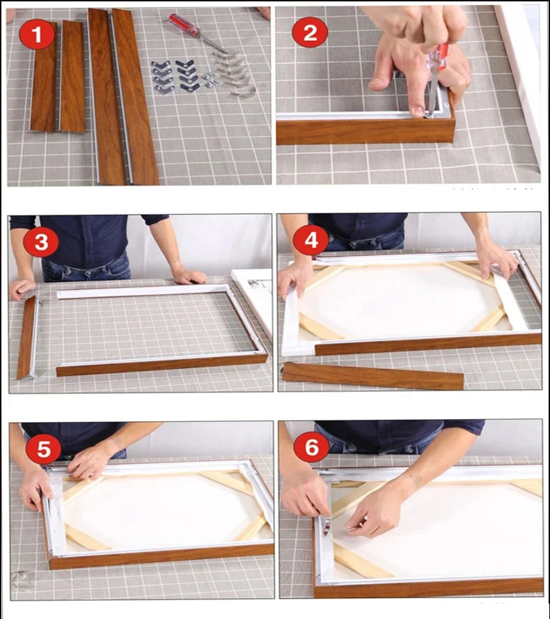 Aluminum Alloy Canvas Oil Painting Frame, Metal Material, Narrow Edge Modern Popular, 5cm Thick, Mural Art Frame Peaceful Pleasures Health and Wellness