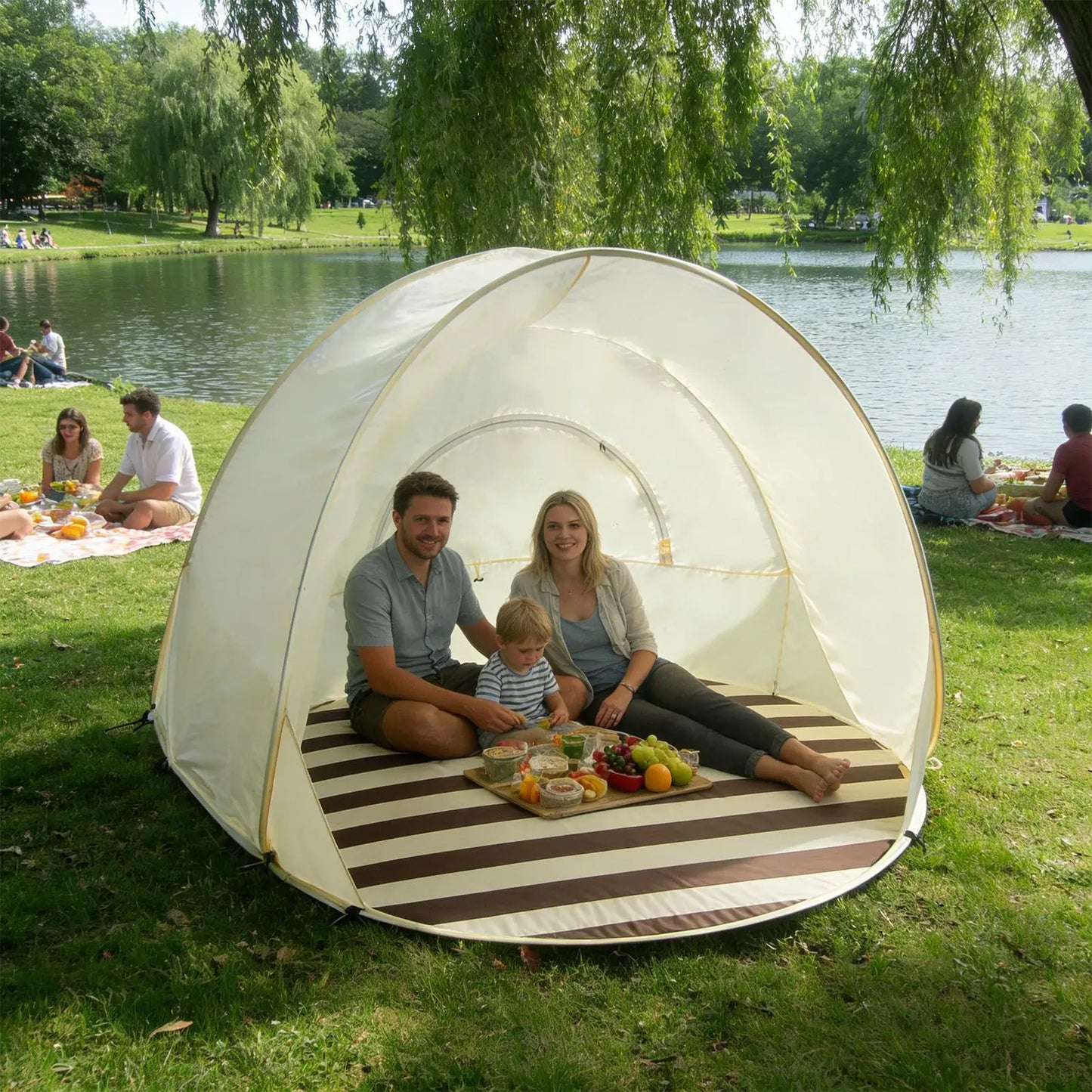 Portable Automatic PopUp Camping Tent for 2-4 People Instant Setup Sunshade Tent UV Protection Picnic Tent Outdoor Peaceful Pleasures Health and Wellness
