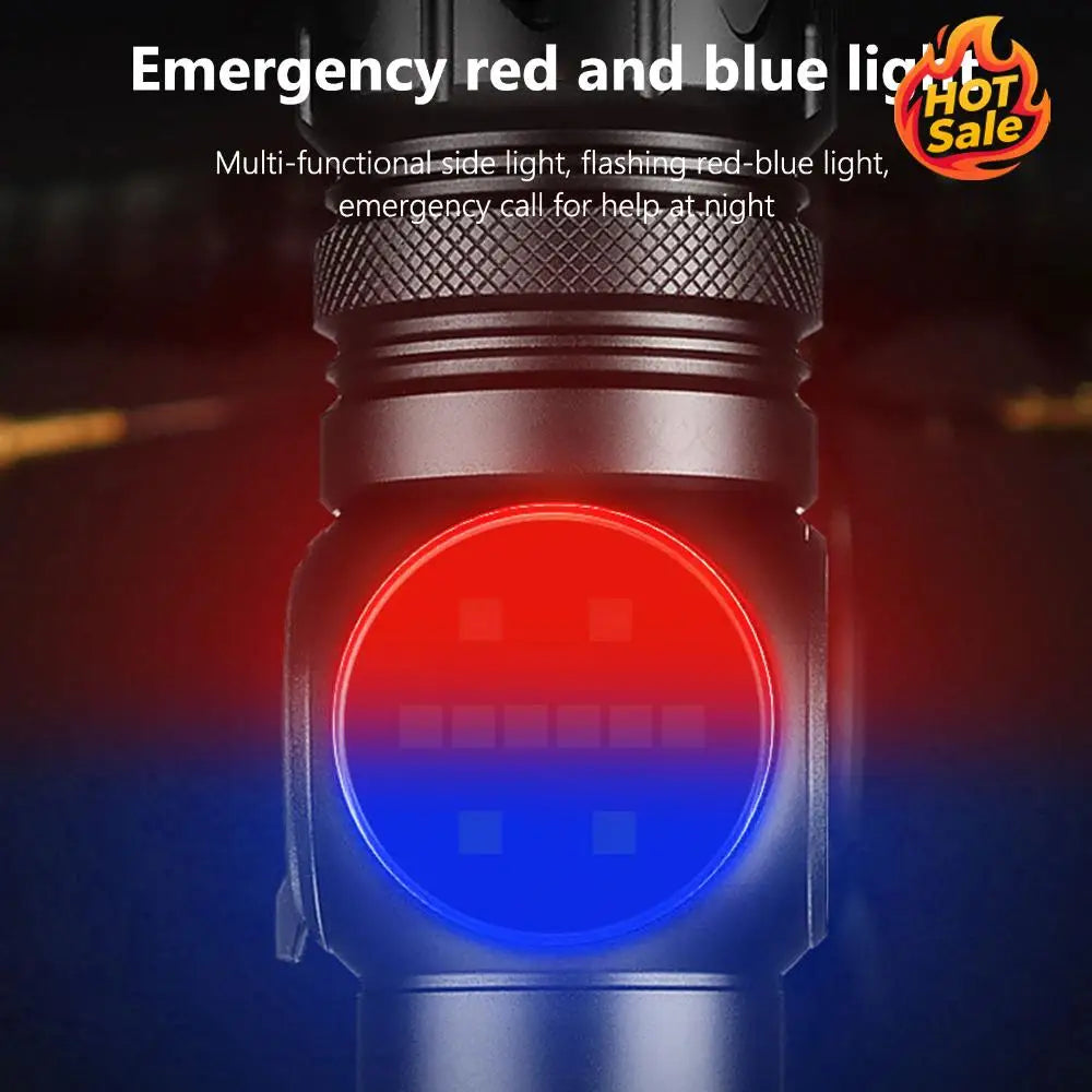 20W LED+COB Rechargeable Flashlight – Zoomable & Waterproof