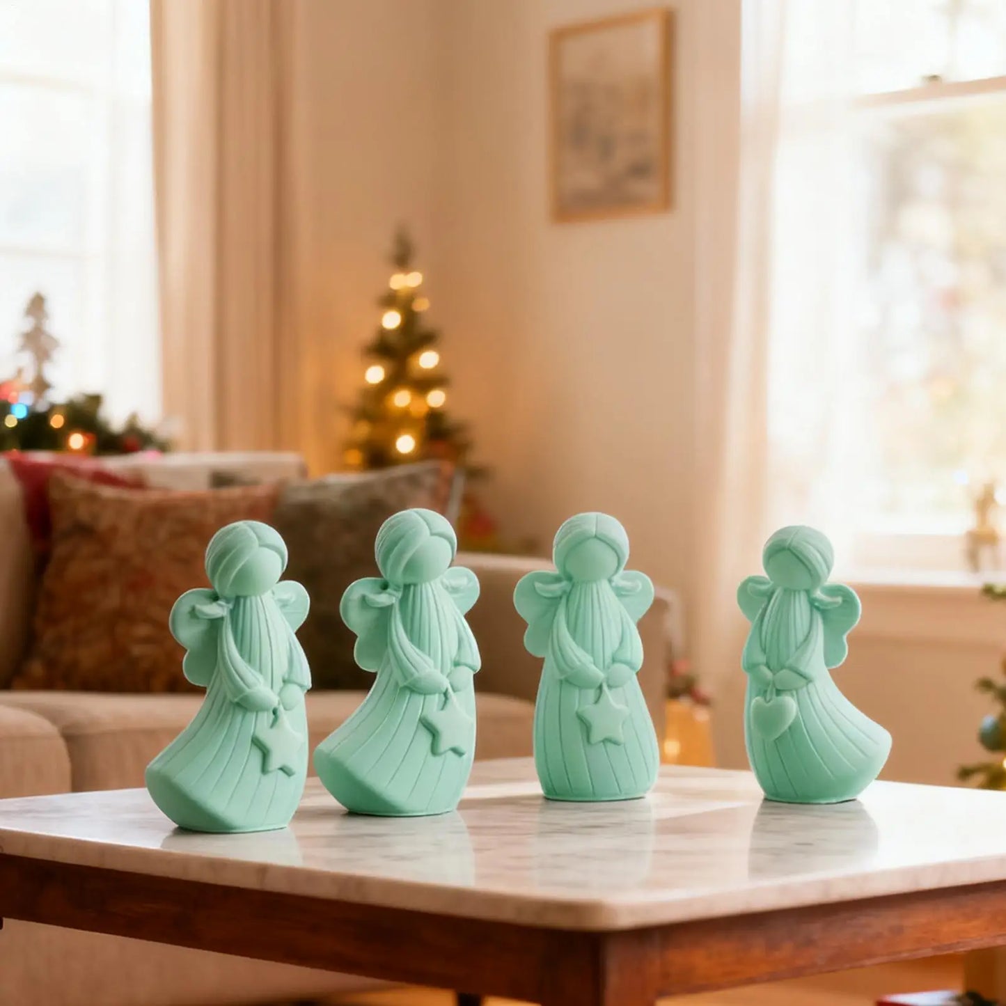 Angel Molds For Resin 4 Pieces Non-Stick Easy-Release Moulds Angel Candle Soap Mold For Wedding Party Dinner Table Centerpiece Peaceful Pleasures Health and Wellness