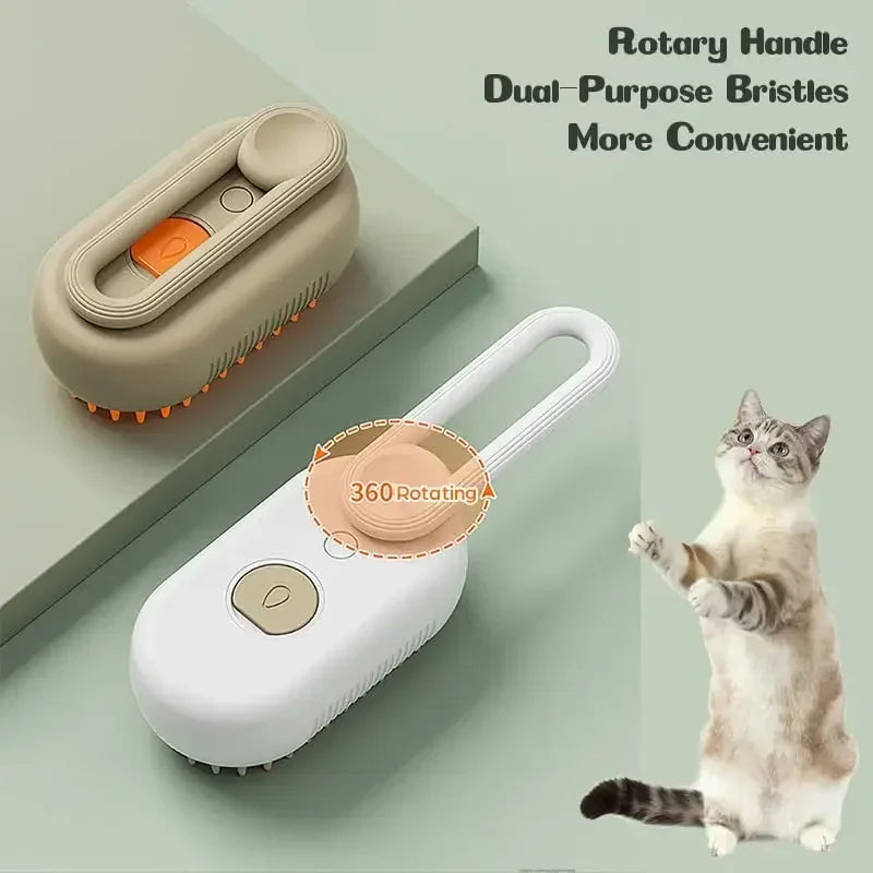 Electric Steam Spray Grooming Brush for Dogs & Cats