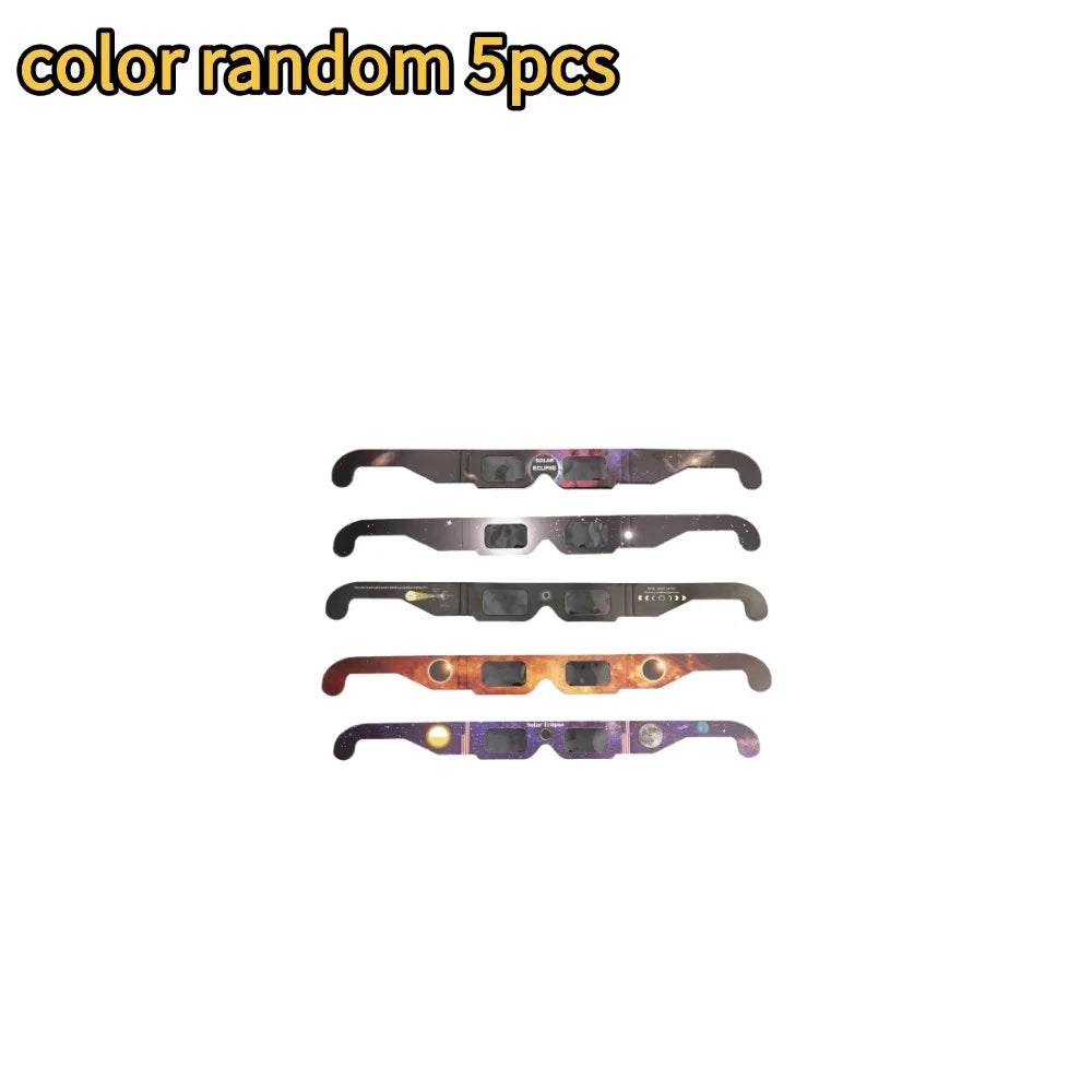 Solar Eclipse Glasses for Safe Viewing Experience Peaceful Pleasures Health and Wellness random 5pcs