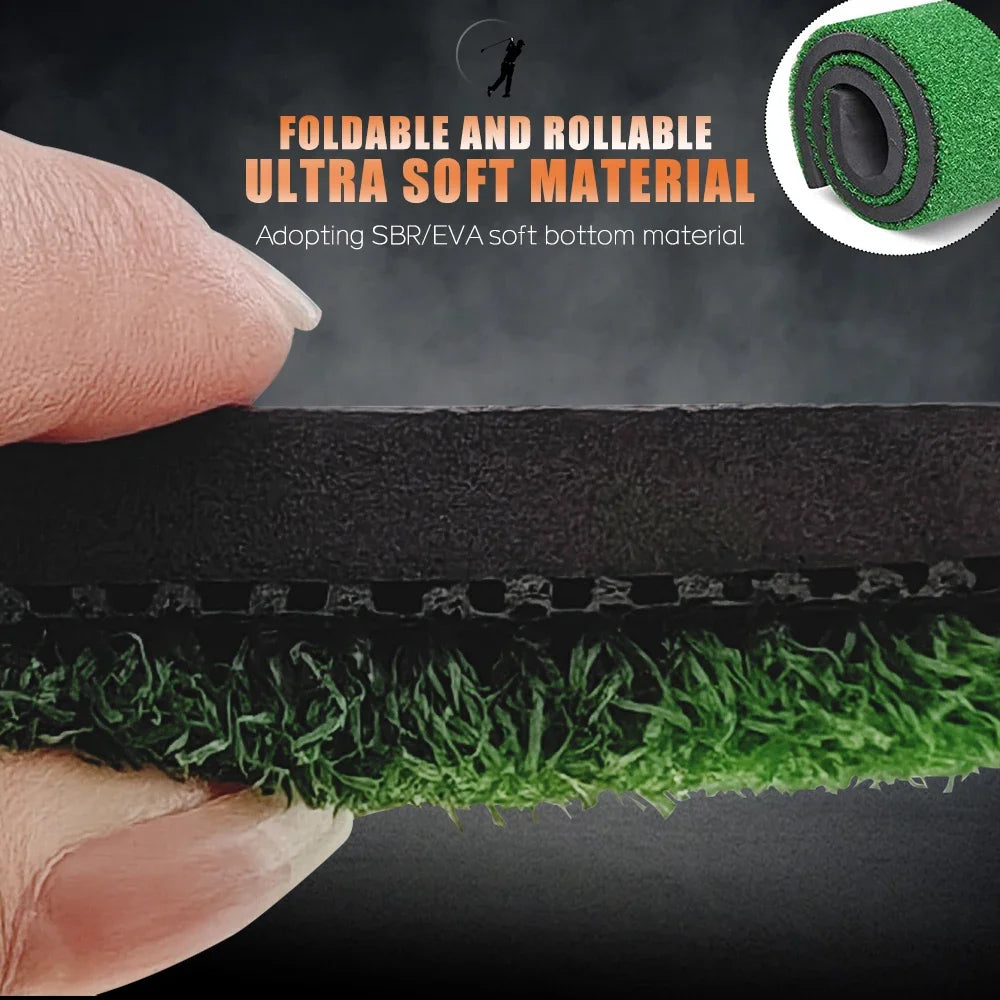 Golf Hitting Mat Indoor Outdoor Golf Training Aids Mini Practice Durable PP Grass Pad Backyard Exercise Golf Mat Peaceful Pleasures Health and Wellness