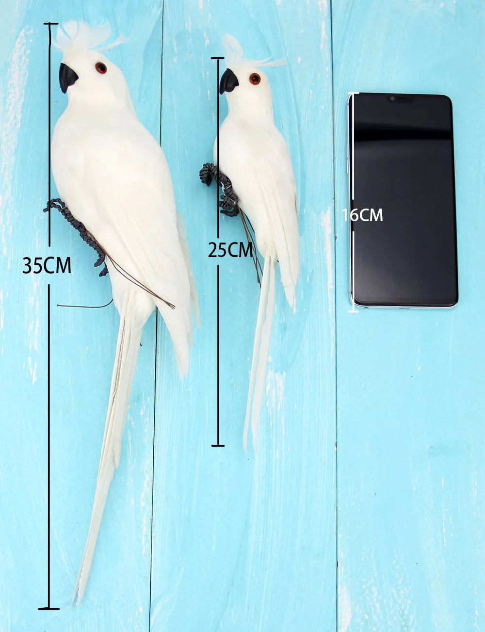Simulation Parrot Foam Imitation Garden Ornament 25/35cm Artificial Fake Feathered Bird Shoulder Pirate Decoration Home Decor Peaceful Pleasures Health and Wellness White 35CM