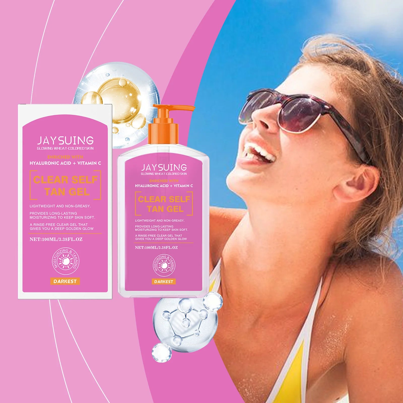 Moisturizing Tanning Gel Non-irritating Long Lasting Accelerator Skin Bronzing Repair Sunburn Body Natural Self-Tanning Lotion Peaceful Pleasures Health and Wellness