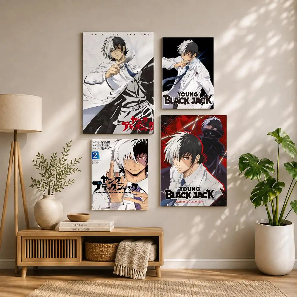 Black Jack Anime Poster – HD Self-Adhesive Waterproof Wall Art Anime Wall Poster Peaceful Pleasures Health and Wellness