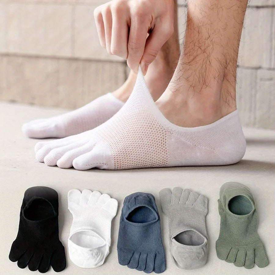 7 Pairs of Five Finger Socks for Men and Women, Summer and Autumn Mesh, Breathable,sweat Absorbing,shallow Mouth Invisible Socks Peaceful Pleasures Health and Wellness
