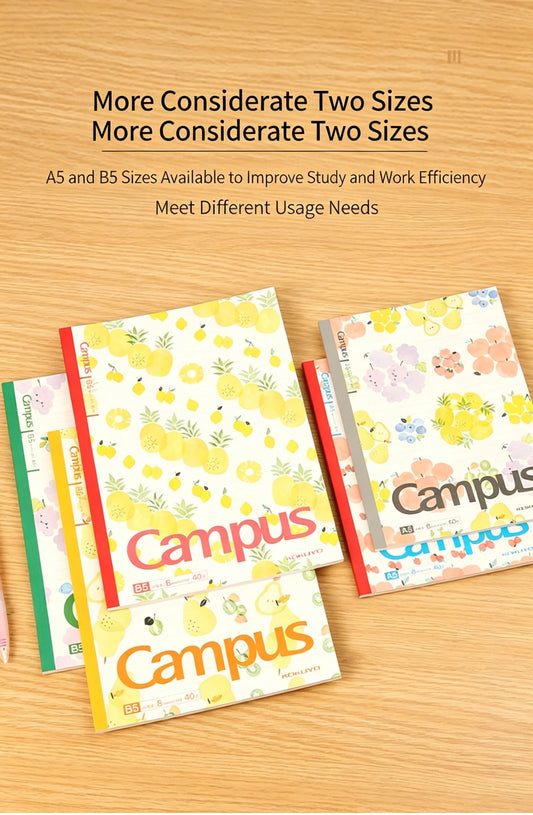Japanese Fruit Print Campus Notebook KOKUYO Line Spacing 180 Flat Peaceful Pleasures Health and Wellness