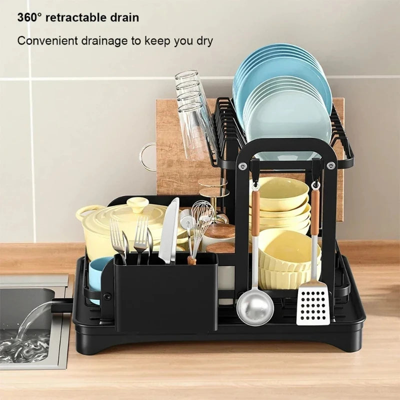 Double-layer Dish Bowl Drainer Storage Rack Small Tableware Plate Cutting Board Organizer Holder Kitchen Accessories Bathroom Peaceful Pleasures Health and Wellness