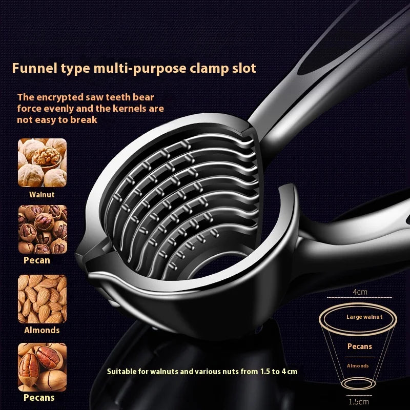 Stainless Steel Manual Kitchen Gadgets High Quality 2 Styles Choose Nut Cracker Case Opener Walnut Opener with Non-slip Handle Peaceful Pleasures Health and Wellness