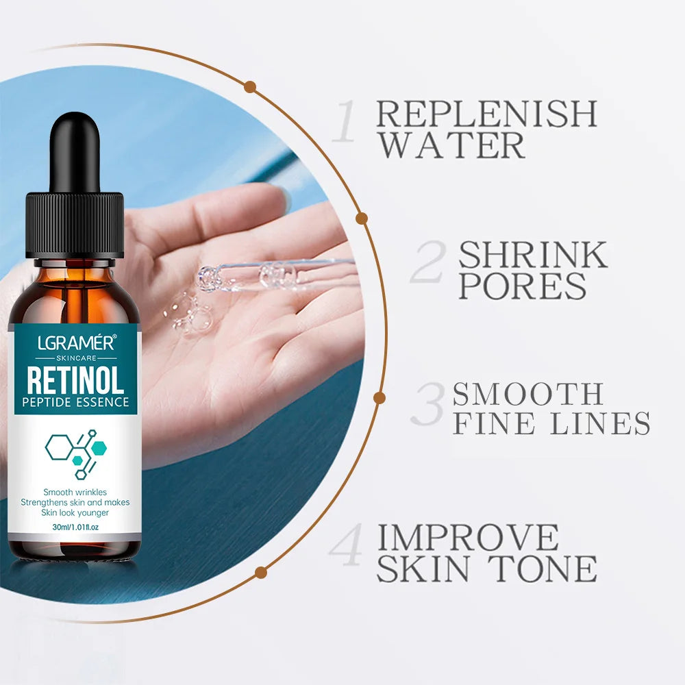 Retinol & Hyaluronic Acid Anti-Aging Facial Serum Facial Serum Peaceful Pleasures Health and Wellness