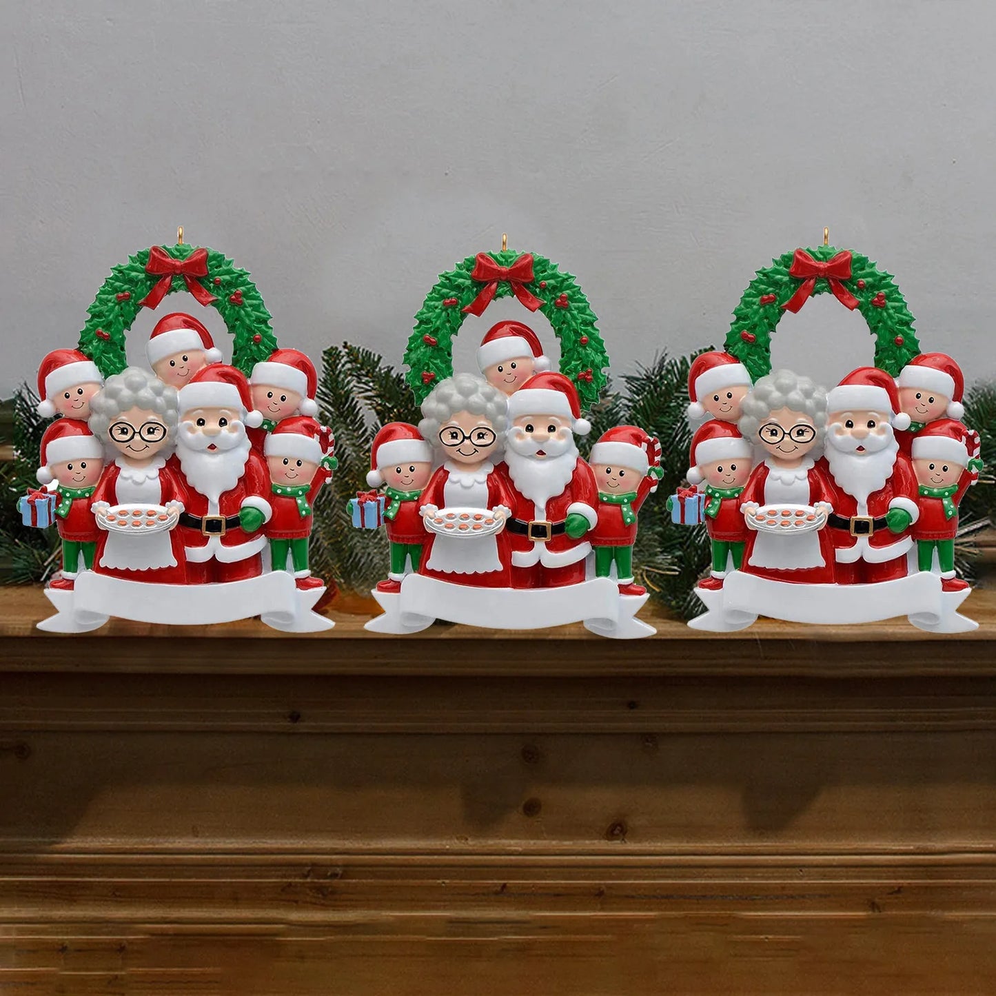 Personalized Family Santa Christmas Tree Ornament Pendant
