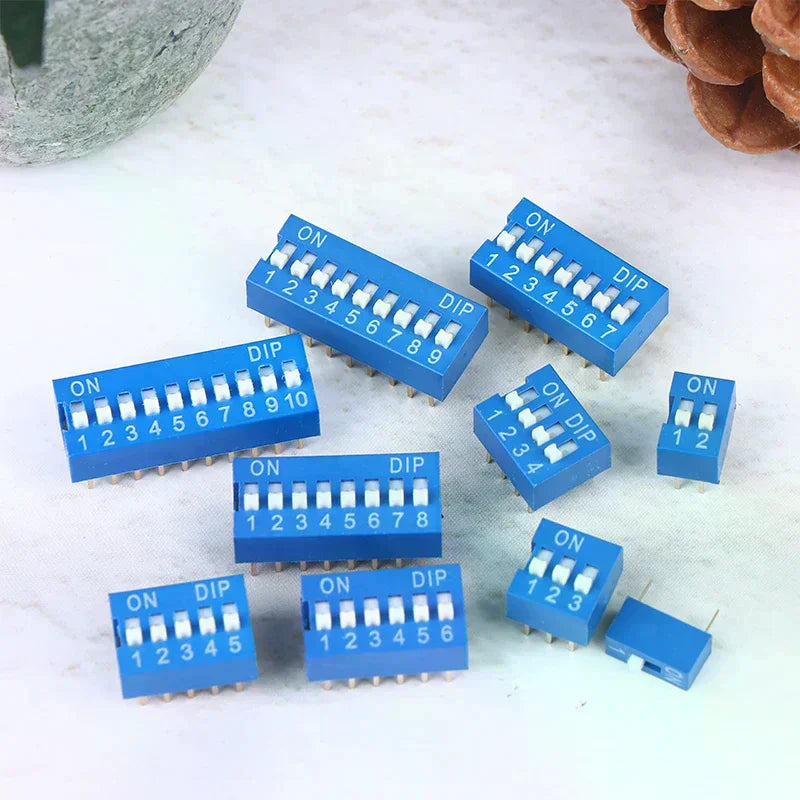 Blue DIP Switch Kit 1–10 Pin Slide Toggle 2.54mm | 10pcs DIP Switch Kit Peaceful Pleasures Health and Wellness