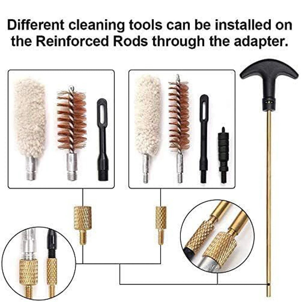 Universal Gun Cleaning Kit with Brass Rods Handgun Firearm Cleaner Tool Hunting Accessories Glock19 M16 Ar15 Hunting Accessories Peaceful Pleasures Health and Wellness