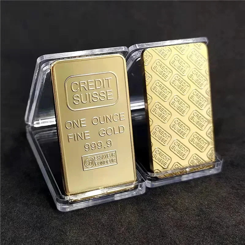 1pcs Simulation Gold Plated Credit Bullion Bar 1 OZ Gold Plated Ingot Sussie Gold Plated Bullions Peaceful Pleasures Health and Wellness 1