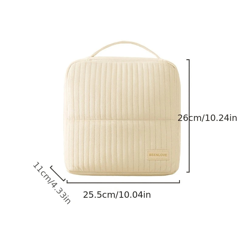 Large Vertical Travel Makeup Bag & Brush Organizer for Women