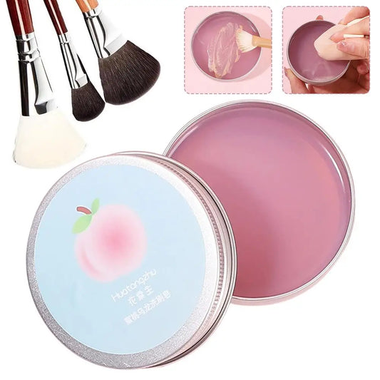 Makeup Brush Cleaner Soap & Silicone Mat – Deep Color Removal for Brushes, Sponges & Powder Puffs, Peach Oolong Scent Peaceful Pleasures Health and Wellness