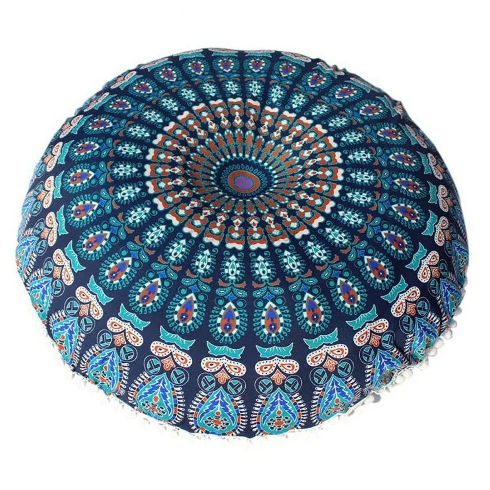 Round Pattern Pillowcase Bohemian Cushion Cover Floor Printed Pillows