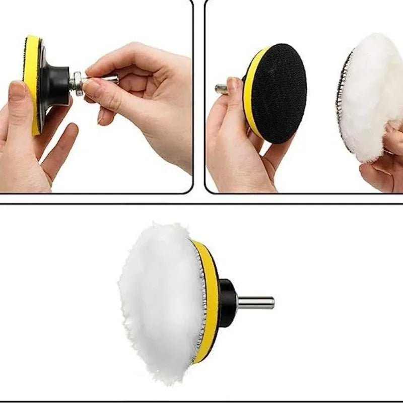 11-Piece Car Polishing Pads Set – 3/5/7 Inch Sponge & Wool Peaceful Pleasures Health and Wellness