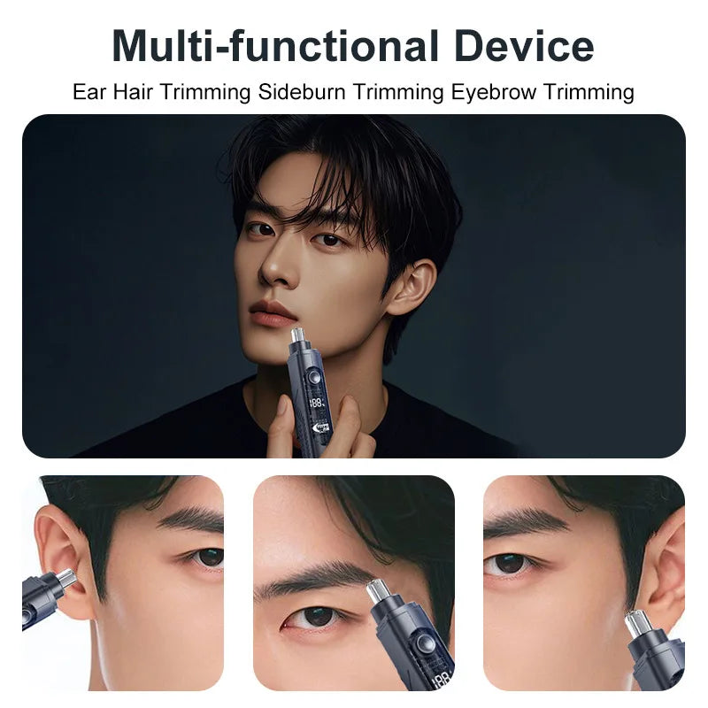 Rechargeable Electric Nose Hair Trimmer | Digital Display Nose Hair Trimmer Peaceful Pleasures Health and Wellness