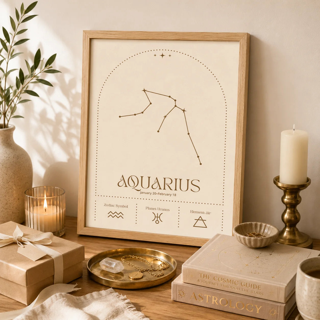 Zodiac Minimalist Line Canvas Print | Nordic Astrology Wall Art Zodiac Canvas Print Peaceful Pleasures Health and Wellness