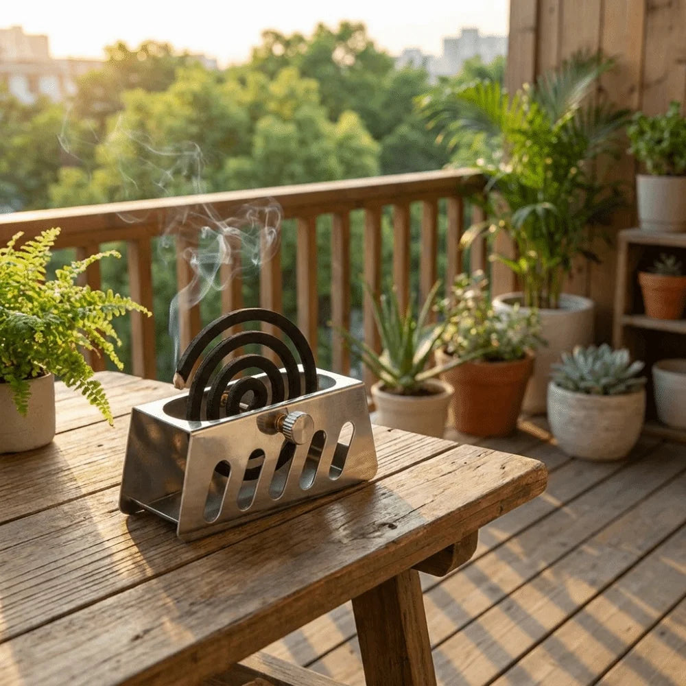 Stainless Steel Mosquito Coil Holder – Portable Incense Tray