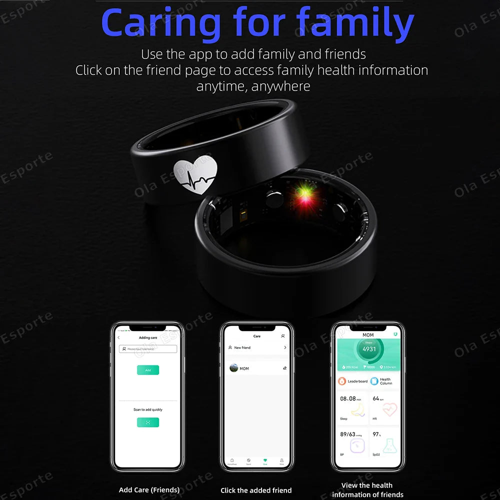 ECG Smart Ring – Heart Rate, SpO₂ & Sleep Tracker | IP68
