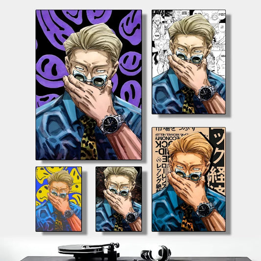 Jujutsu Kaisen Kento Nanami Minimalist Canvas Wall Art Print Anime Canvas Print Peaceful Pleasures Health and Wellness