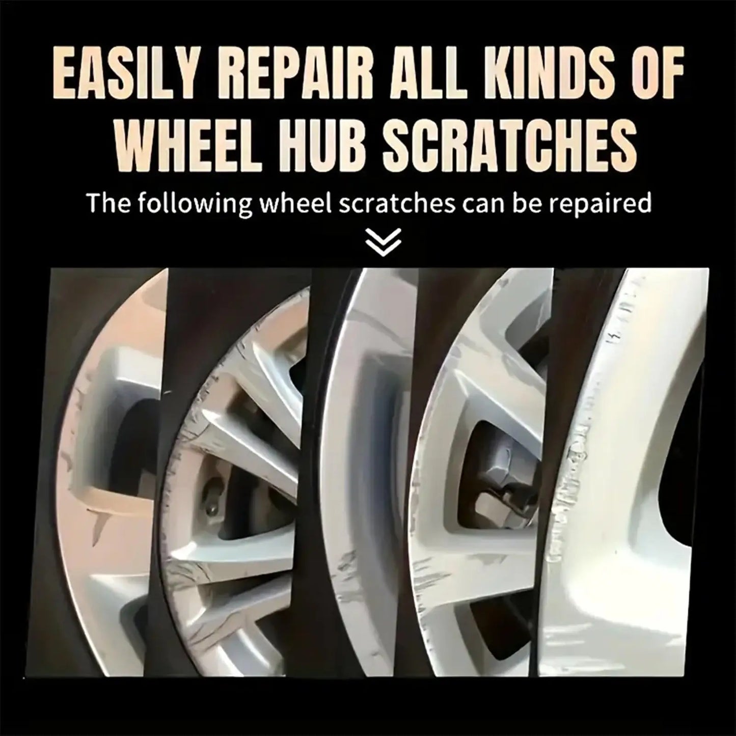 Wheel Rim Scratch Repair Wax & Metal Polish Kit – Chrome & Aluminum