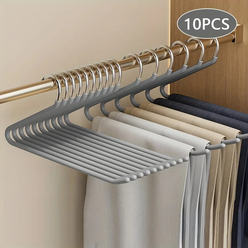 10pcs Space-saving Goose Z-shaped Pants Hanger Durable Metal Material Multi-functional Pant Storage Household Supplies Peaceful Pleasures Health and Wellness grey 10pcs