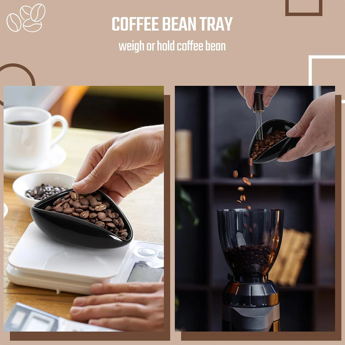 Leeseph Coffee Bean Dosing Cup & Spray Bottle Kit for Bar, Static Reduction Ceramic Single Dose Tray, Barista Accessories Set Peaceful Pleasures Health and Wellness