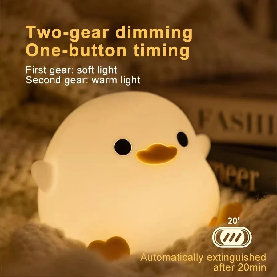 GGbingo Rechargeable Night Light LED Cartoon Animal Silicone Lamp for Kids Touch Sensor Timer USB Children's Room Dec Peaceful Pleasures Health and Wellness