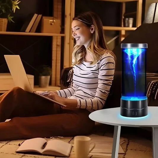 LED Tornado Mood Lamp – 7-Color Changing USB Night Light LED Mood Lamp Peaceful Pleasures Health and Wellness