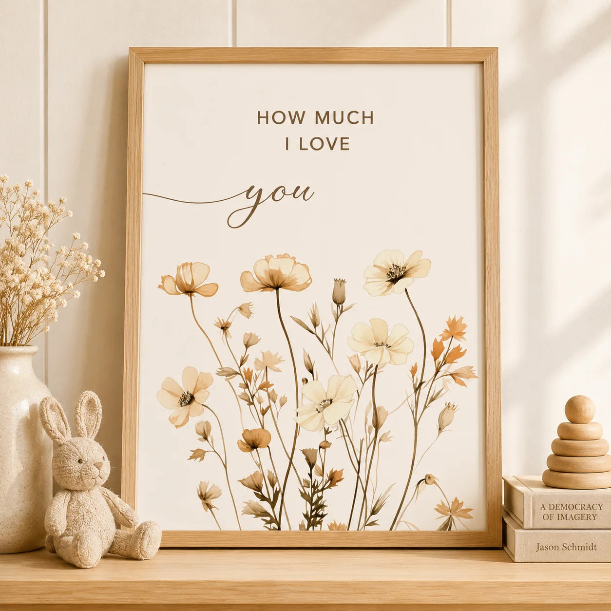 Bible Verse Love Quote Nordic Flower Canvas Wall Art Poster Canvas Wall Art Peaceful Pleasures Health and Wellness