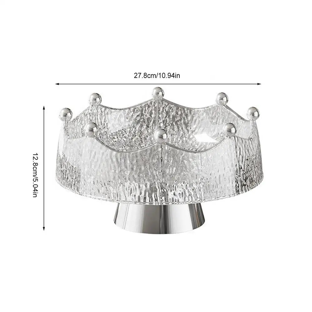 Luxury Fruit Bowl with 8 Forks | Golden Decorative Serving Tray