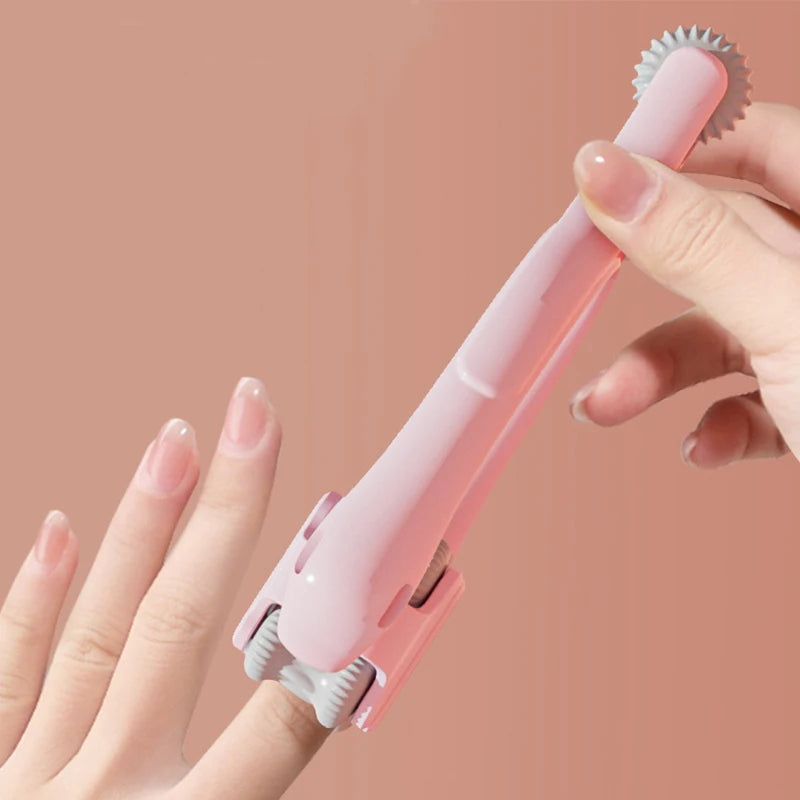 Finger Massager Dual-Row Roller Design Easy Use Relieve Finger Fatigue Portable Finger Joints Massager With Elastic Handle Peaceful Pleasures Health and Wellness