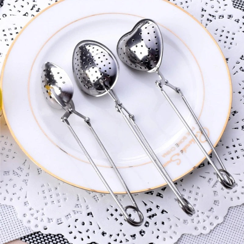 New stainless steel heart-shaped tea tongs/infuser/strainer - tea accessories for home tea ceremony Peaceful Pleasures Health and Wellness