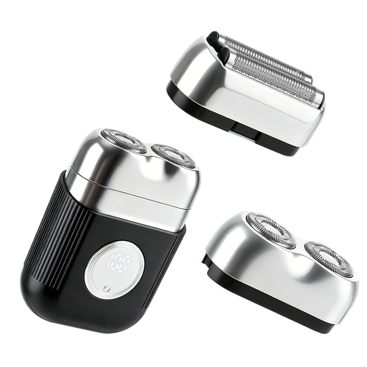 Men Electric Shaver Foil Razor Triple Floating Blades 9000 Rpm High Speed Motor Wet/Dry Travel Reciprocating Facial Hair Trimmer Peaceful Pleasures Health and Wellness
