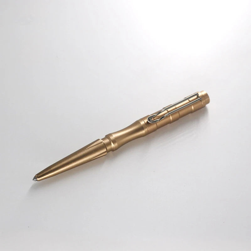 Outdoor Writing Multi-functional Tactical Pen Tip Anti-wolf Defense Pen Broken Window Survival Aluminum Alloy Tactical Pen Peaceful Pleasures Health and Wellness Gold