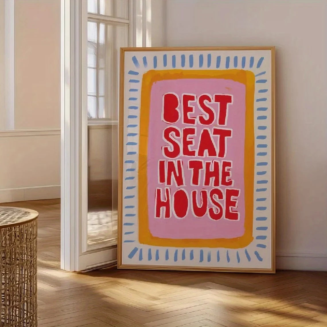 "Best Seat In The House" Retro Quote Canvas Wall Art Print