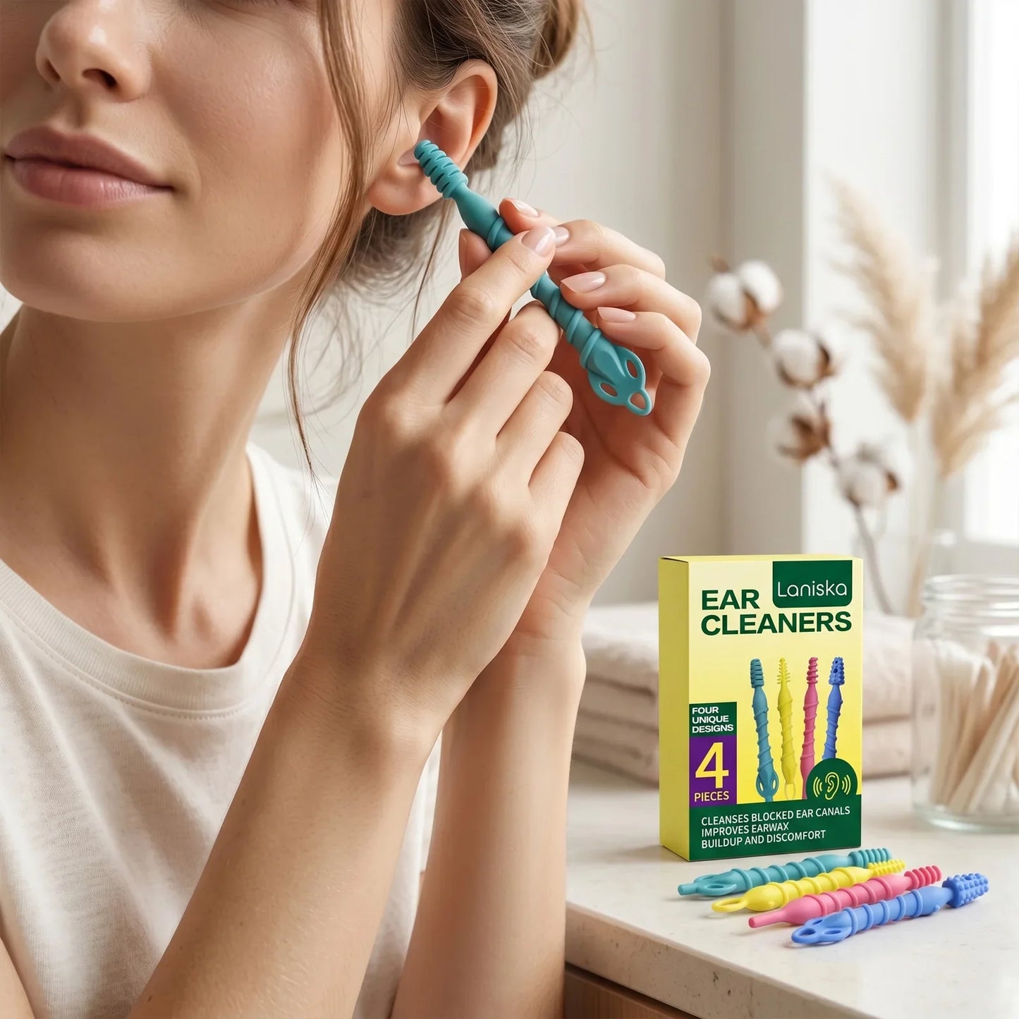 4-Piece Silicone Ear Wax Remover Kit – 4 Unique Heads