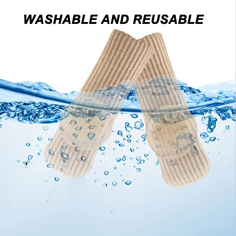 One Piece Closed-End Fiber Corn Protector With Soft SEBS Material,Toe Separators,Trim-able Double-Layer Adhesive Finger Slee Peaceful Pleasures Health and Wellness