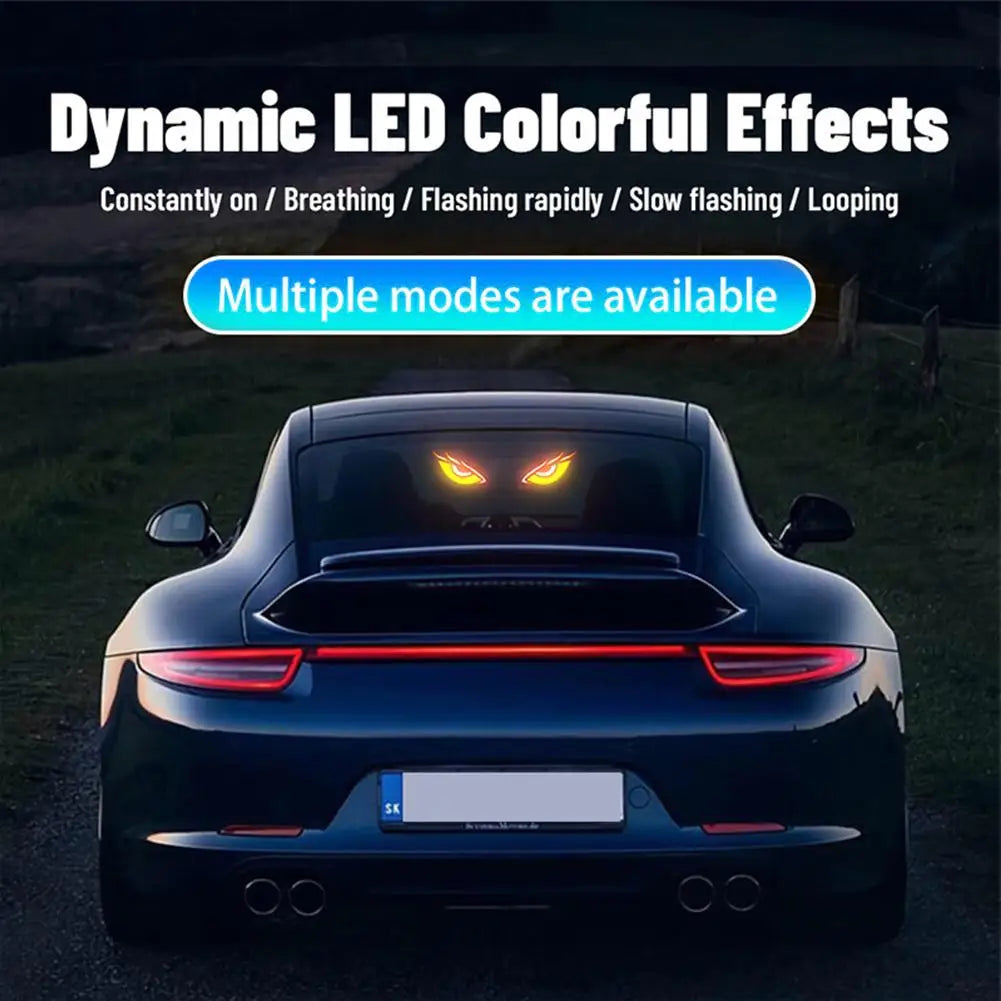 Solar Luminous Car LED Warning Light Dynamic Devil Eye Design Truck Decoration Light Car Triangular Window Solar Warning Light Peaceful Pleasures Health and Wellness
