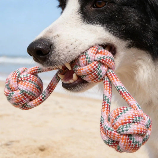 Durable Knotted Cotton Rope Dog Toy for All Breeds Dog Rope Toy Peaceful Pleasures Health and Wellness