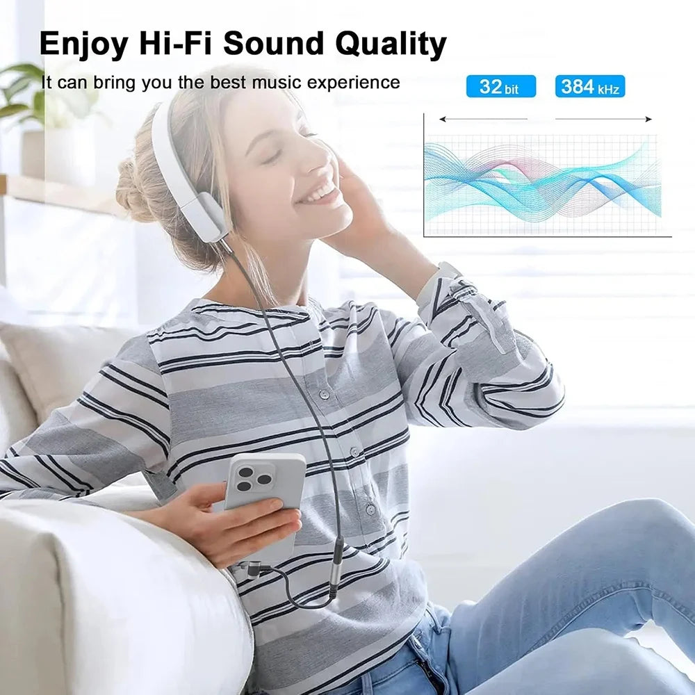 2-in-1 Type C to 3.5mm Jack Audio Adapter PD Charging Splitter Cable Converter for iPhone 15 Samsung Xiaomi Peaceful Pleasures Health and Wellness