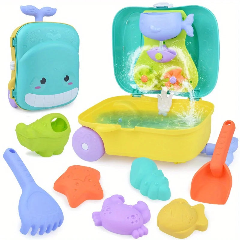 Beach Sand Toys Set for Toddlers | Animal Molds & Whale Case